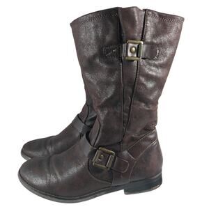 BARETRAPS! ESPRESSO BROWN GENUINE LEATHER & VEGAN SUEDE SHAFT BOOTS! SZ 10M